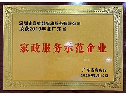 2019年度广东省家政服务示范企业